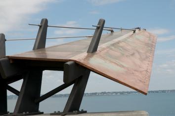 Spectacle Island Shade Shelter and Benches, by David Phillips and Charles Jones